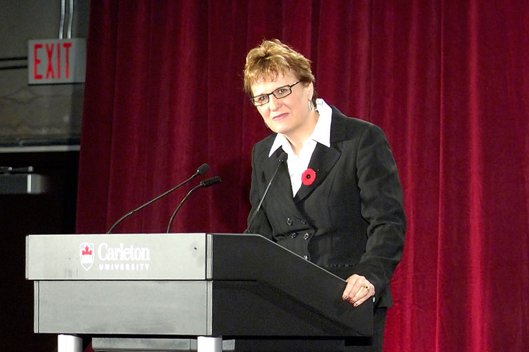 Penney Clark presenting at the first Canada's History Forum in 2007.
