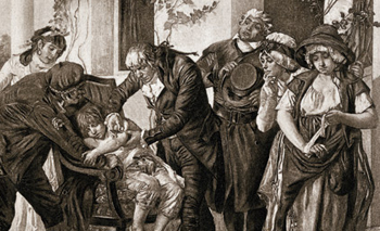 illustration noir et blanc variole